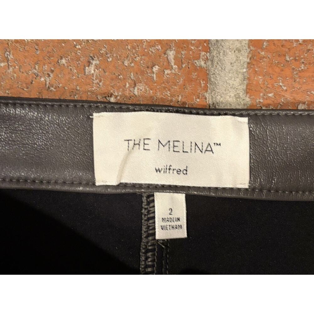 Aritzia Wilfred The Melina Faux Leather Pants Women Size 2 Straight leg brown - Picture 3 of 5
